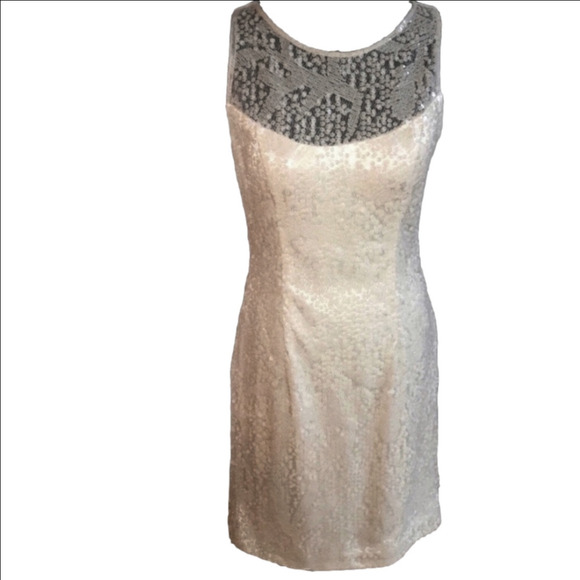 Sue Wong Cream Mini Dress with Intricate Detailing - Picture 2 of 6